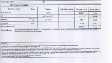 2026 YILI SU ANALİZ SONUÇLARI