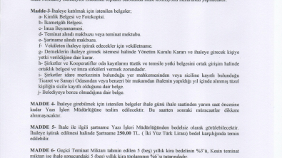 AKARYAKIT İSTASYONUNUN BEŞ YILLIĞINA KİRAYA VERİLMESİ